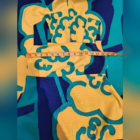 Vintage 1970s Merry Finn Floral Maxi Dress in Blue, Green, and Yellow - Picture 8 of 9